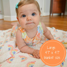 Load image into Gallery viewer, Somewhere Over The Rainbow Baby Toddler Muslin Quilt