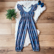 Load image into Gallery viewer, Blue Floral Jumpsuit