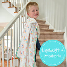 Load image into Gallery viewer, Somewhere Over The Rainbow Baby Toddler Muslin Quilt