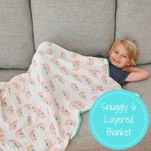 Load image into Gallery viewer, Somewhere Over The Rainbow Baby Toddler Muslin Quilt