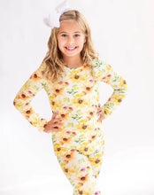Load image into Gallery viewer, Sunny Sunflower Bamboo Long Sleeve Lounge Set - The Poppy Sage Children's Boutique