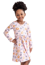 Load image into Gallery viewer, Spooky Treats! Girls Hugs Twirl Dress with Pockets - The Poppy Sage Children's Boutique