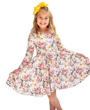 Load image into Gallery viewer, Wildflowers Girls Hugs Twirl Dress with Pockets - The Poppy Sage Children's Boutique