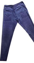 Load image into Gallery viewer, Charlie's Project Leggings- Blue Faux Jeans aka Jeggings!