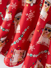 Load image into Gallery viewer, TS Christmas Print Red Girls Dress