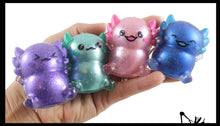 Load image into Gallery viewer, 1 Axolotl Thick Metallic Gel Stress Ball - Sticky Fun Fidge