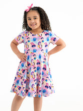 Load image into Gallery viewer, Summer Pop Star Print Girl Twirly Colorful Dress