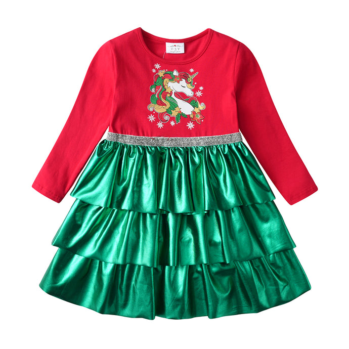 Christmas Unicorn Shimmer Dress