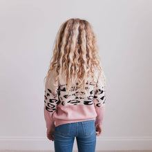 Load image into Gallery viewer, Pink Cream Leopard Crew Neck Sweater