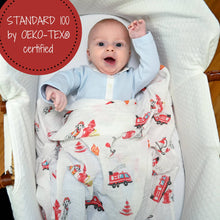 Load image into Gallery viewer, Fireman Baby Swaddle Blanket