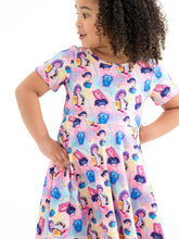 Load image into Gallery viewer, Summer Pop Star Print Girl Twirly Colorful Dress