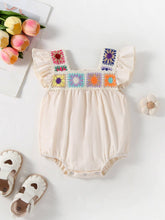 Load image into Gallery viewer, Crochet Square Baby Ruffle Romper