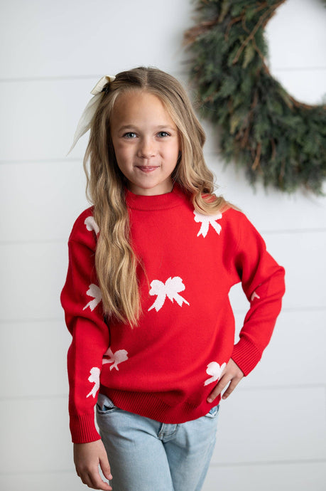 Red Bow Christmas Holiday Sweater