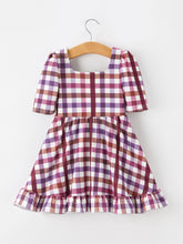 Load image into Gallery viewer, Purple Plaid Twirl Dress