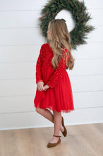 Load image into Gallery viewer, Victoria Red Sequin Fancy Sparkle Tulle Holiday Party Dress