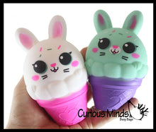 Load image into Gallery viewer, 1 Bunny Ice Cream Cone - Soft Creamy Doh Filled Squeeze Stre