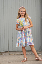 Load image into Gallery viewer, Garden Floral Flutter Sleeve Twirl Dress