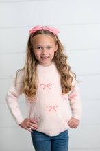 Load image into Gallery viewer, Pink Bow Fuzzy Sweater