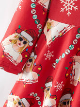 Load image into Gallery viewer, TS Christmas Print Red Girls Dress