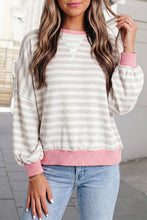 Load image into Gallery viewer, Adult Striped Print Patchwork Casual Long Sleeve Top