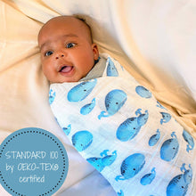 Load image into Gallery viewer, Whale, Whale, Whale Baby Swaddle Blanket