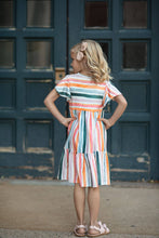 Load image into Gallery viewer, Boho Rainbow Stripe Dress
