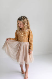 Champagne Holiday Fancy Sparkle Tulle Dress