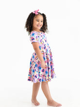 Load image into Gallery viewer, Summer Pop Star Print Girl Twirly Colorful Dress