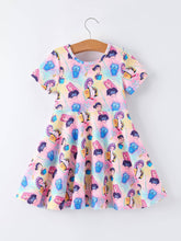 Load image into Gallery viewer, Summer Pop Star Print Girl Twirly Colorful Dress