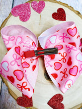 Load image into Gallery viewer, Valentine Candy Hearts &amp; Bows Hair Bow
