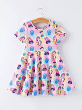 Load image into Gallery viewer, Summer Pop Star Print Girl Twirly Colorful Dress