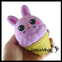 Load image into Gallery viewer, 1 Bunny Ice Cream Cone - Soft Creamy Doh Filled Squeeze Stre