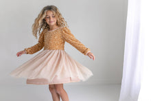 Load image into Gallery viewer, Champagne Holiday Fancy Sparkle Tulle Dress