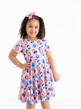 Load image into Gallery viewer, Summer Pop Star Print Girl Twirly Colorful Dress