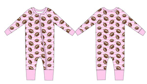 Pink Football Bamboo Zippy