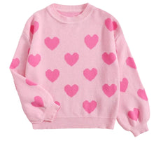 Load image into Gallery viewer, Pink Heart Oversized Sweater