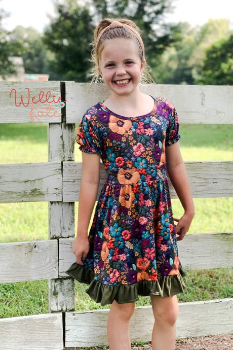 Embroidered Floral Dress by Wellie Kate