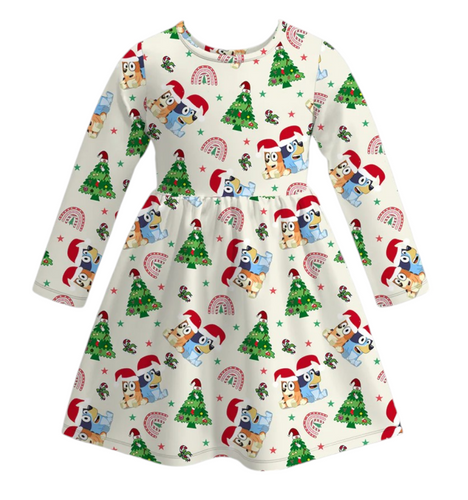 Merry Blue Dog Dress