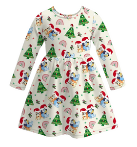 Merry Blue Dog Dress