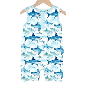 Sharks Baby Sleeveless Romper