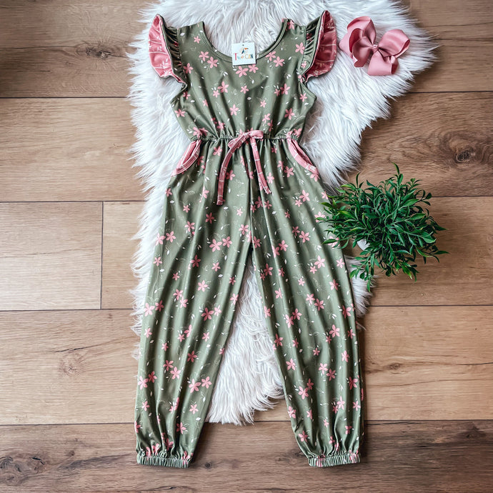 Green Floral Jumpsuit