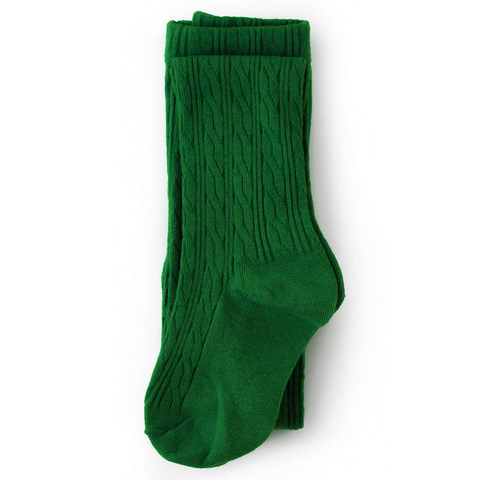 Cable Knit Tights - Noble Green