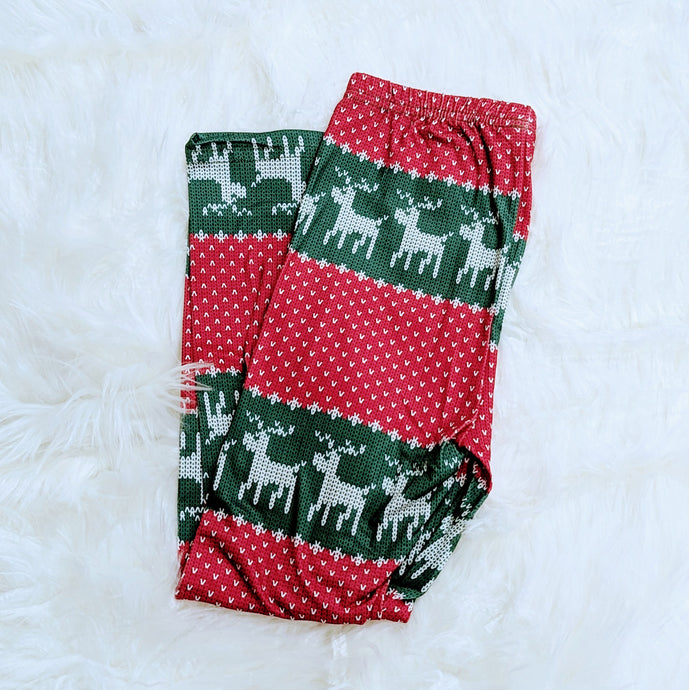 Reindeer Embroidery Leggings