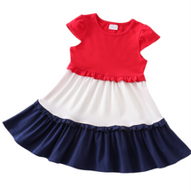 Load image into Gallery viewer, Red, White and Blue Classic Tier Dress