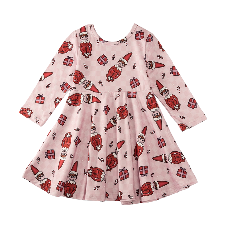 Pink Elf on the Shelf twirl dress – The Poppy Sage Children's Boutique
