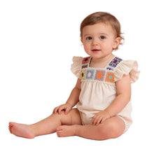 Load image into Gallery viewer, Crochet Square Baby Ruffle Romper