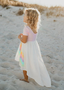 Pink Pastel Rainbow Hi Lo Dress