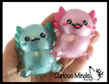Load image into Gallery viewer, 1 Axolotl Thick Metallic Gel Stress Ball - Sticky Fun Fidge
