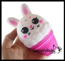 Load image into Gallery viewer, 1 Bunny Ice Cream Cone - Soft Creamy Doh Filled Squeeze Stre