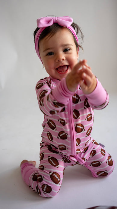 Pink Football Bamboo Zippy